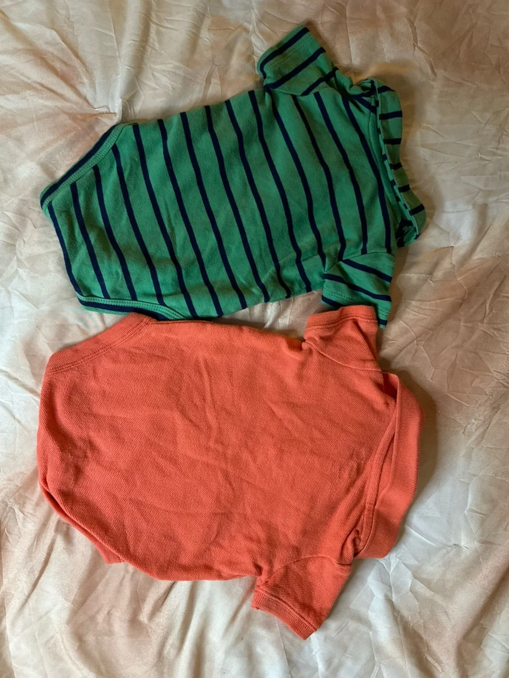 2 Baby Boy Button Up Polo Shirt Onesies | Green Carter’s & Orange Oshkosh B’gosh